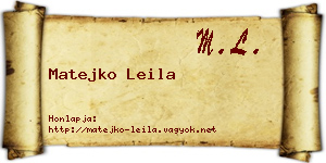 Matejko Leila névjegykártya